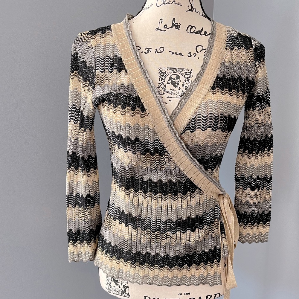 M Missoni Metallic Wrap Ballet Sweater Size 40 (US 4)